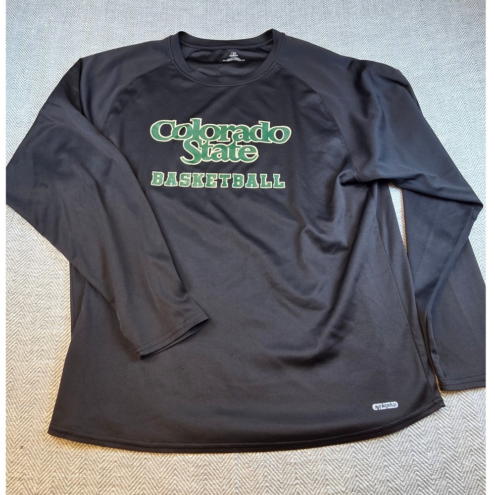 Russell Athletic Colorado State Basketball Long Sleeve Shirt Mens Large Black